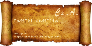 Csáki Atália névjegykártya